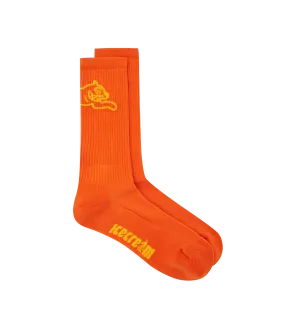 Orange Running Dog Socks