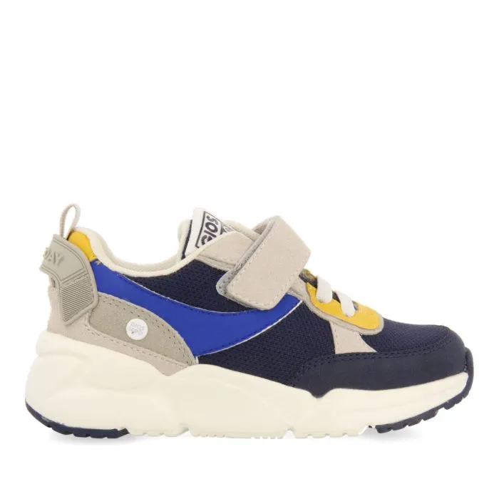 Ouanne boys navy blue sneakers with light and flexible chunky soles