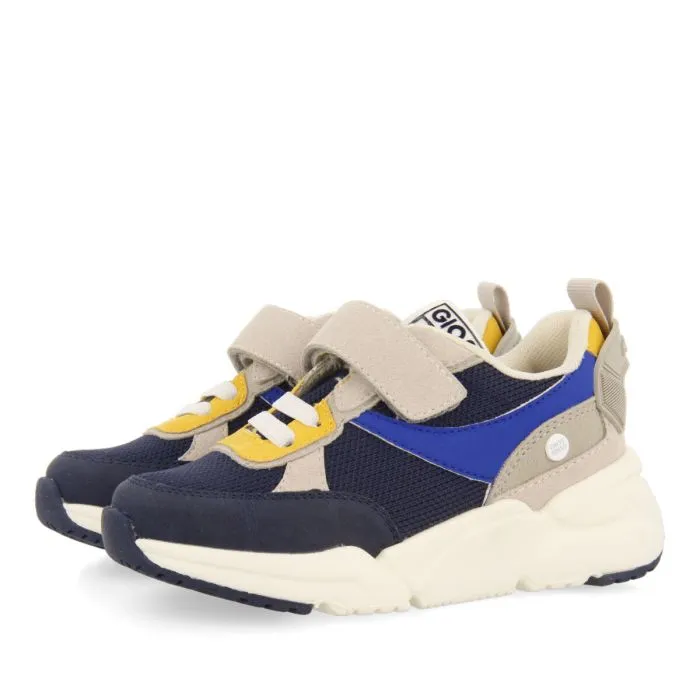 Ouanne boys navy blue sneakers with light and flexible chunky soles