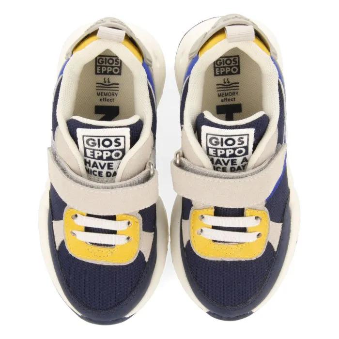 Ouanne boys navy blue sneakers with light and flexible chunky soles