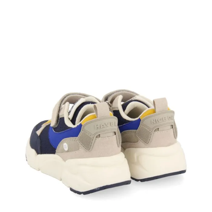 Ouanne boys navy blue sneakers with light and flexible chunky soles