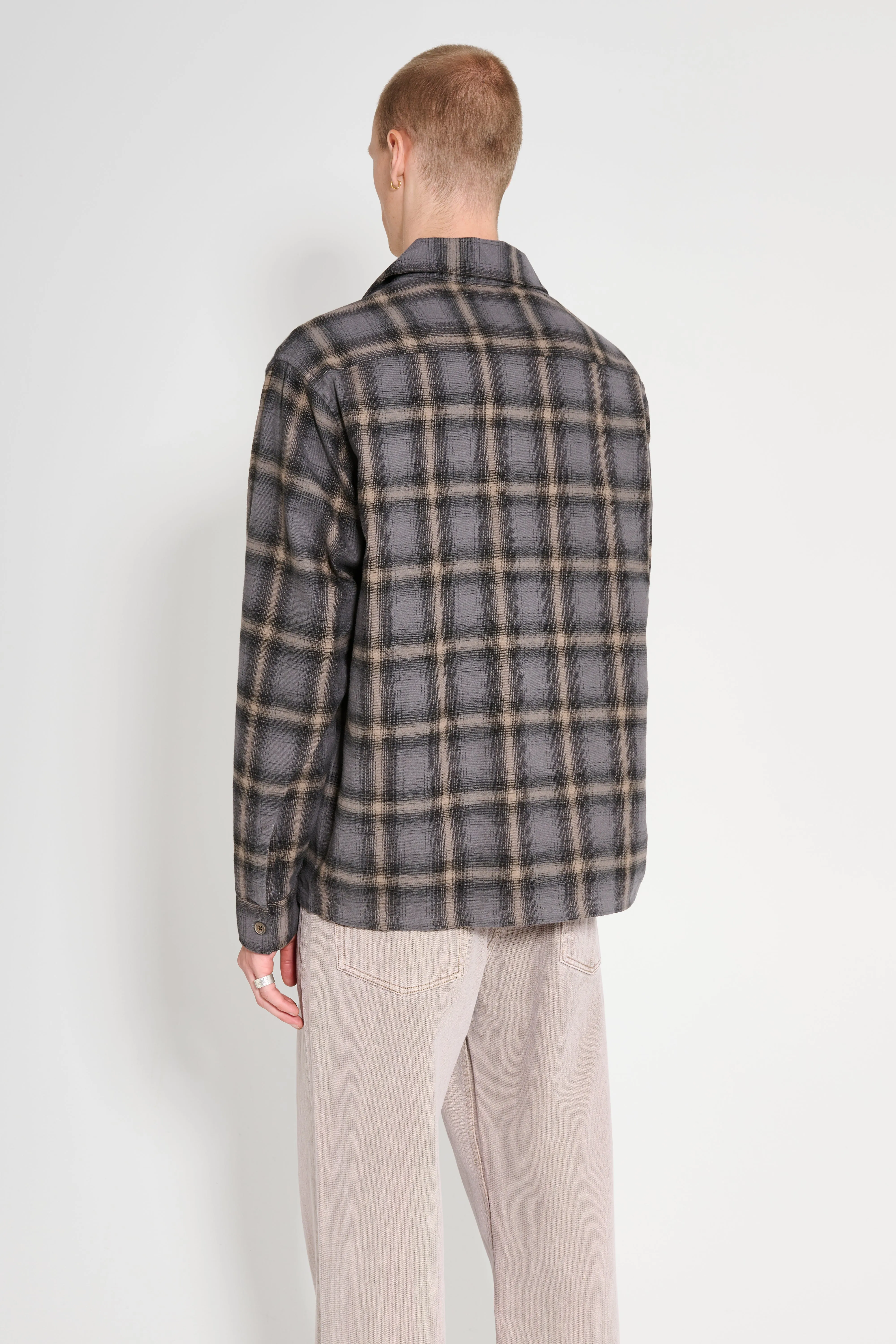 Our Legacy Heusen Shirt Oyster Check Hairy Flannel