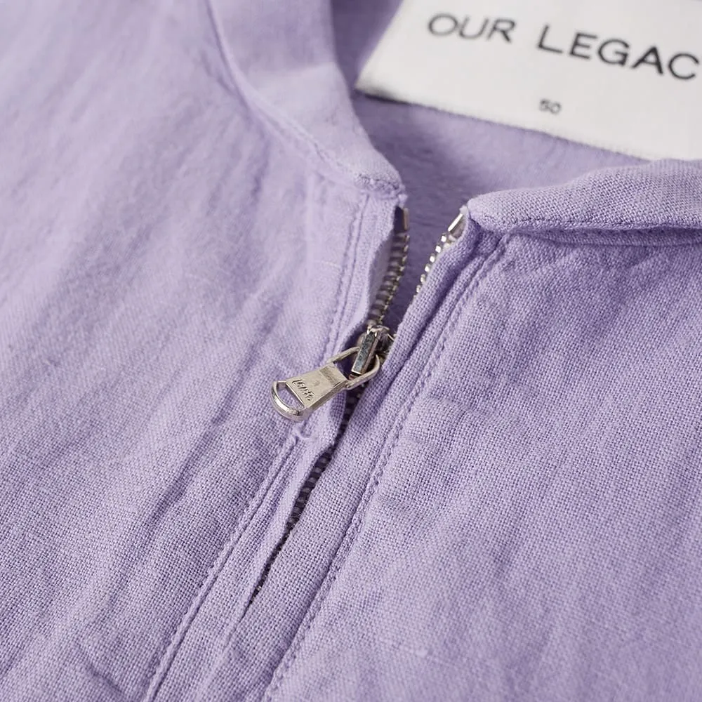 Our Legacy Shawl Zip ShirtOrchid Cotton Linen