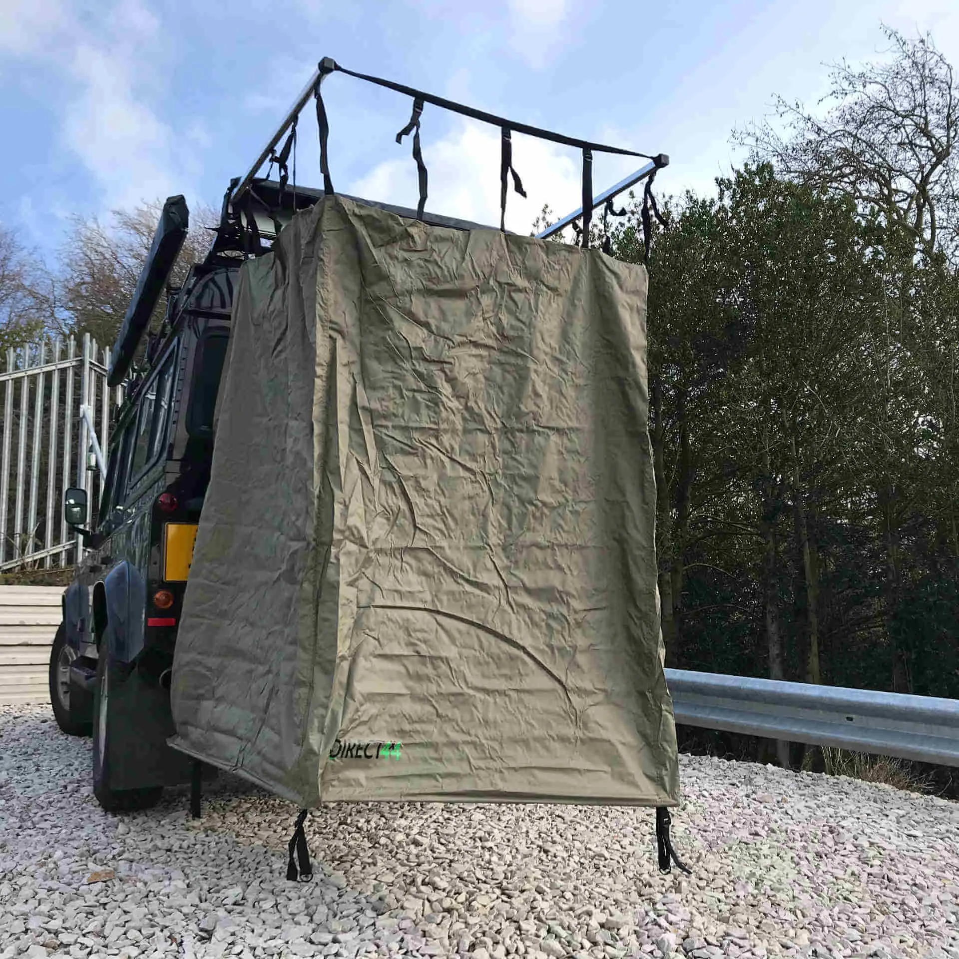 Overland Expedition Fold-Out Shower Privacy Curtain Side Box, Forest Green