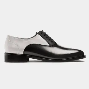  Oxfords en florentic y piel negro y blanco