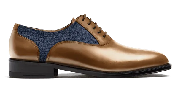  Oxfords en florentic y tweed marrón y azul