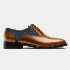  Oxfords en florentic y tweed marrón y azul