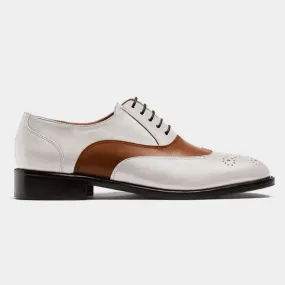  Oxfords Pala Vega en piel marrón y blanco