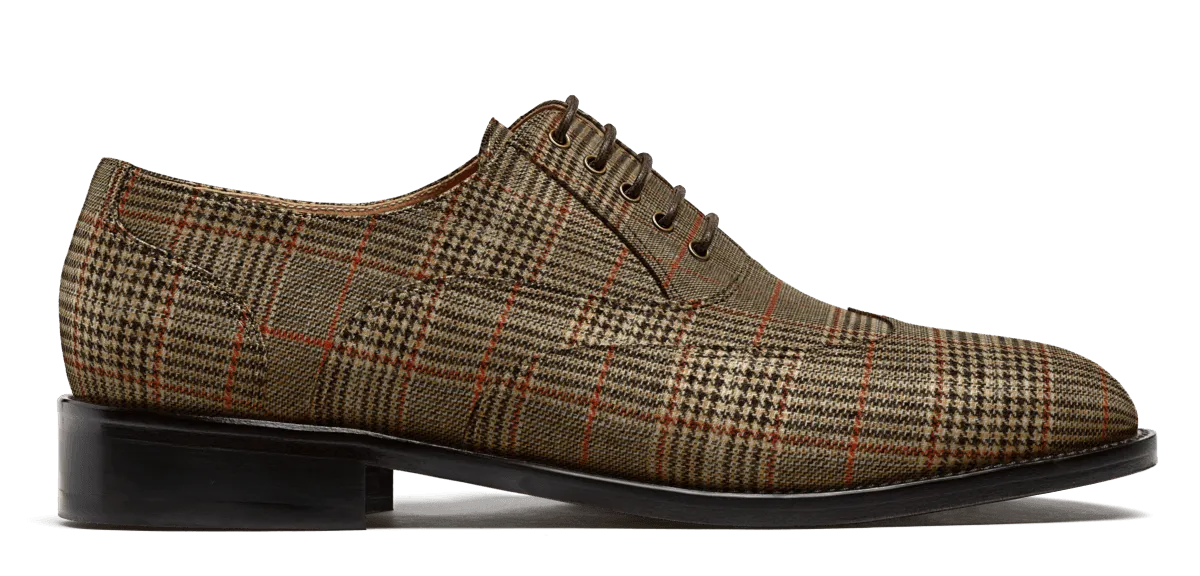  Oxfords Pala Vega en tweed y serraje marrón