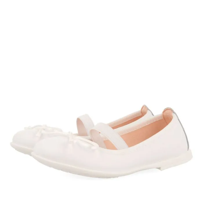 Pagadian girls white leather ballet flats