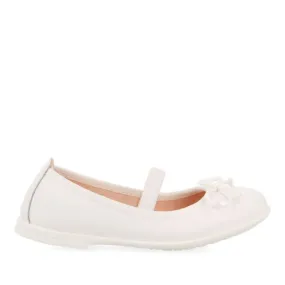 Pagadian girls white leather ballet flats