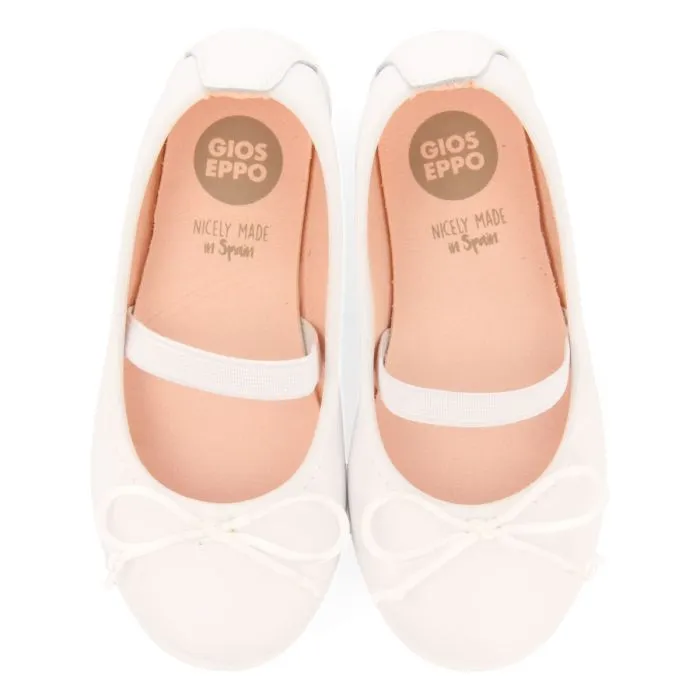 Pagadian girls white leather ballet flats