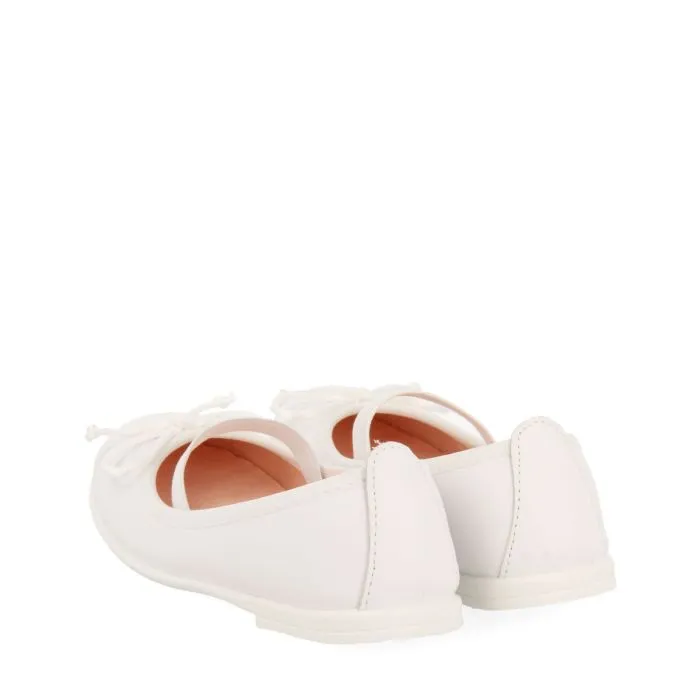 Pagadian girls white leather ballet flats