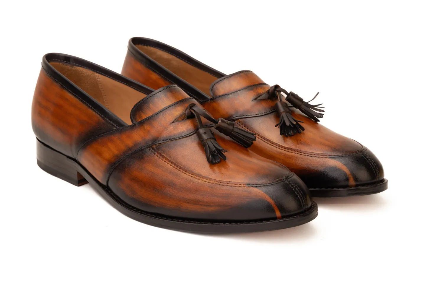 Patina Split Toe Apron Tassel Loafer for men - Buy now