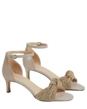 Pelle Moda Shaira Heel- Dark Taupe Shimmer Suede