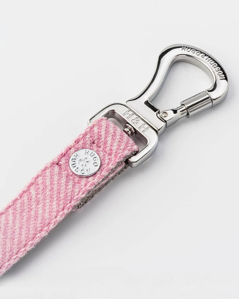 Pink Herringbone Tweed Dog Leash