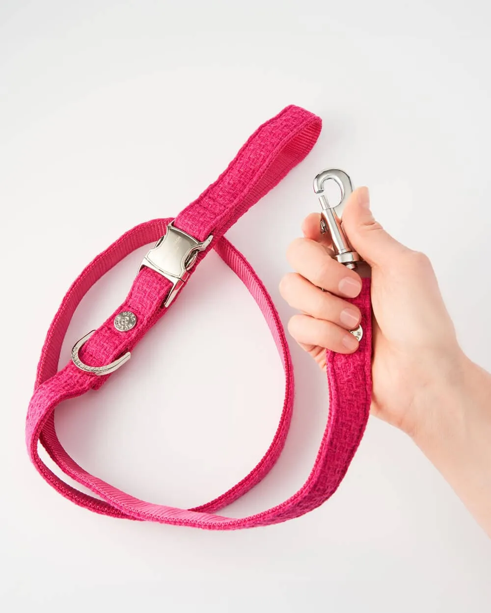 Pink Tweed Dog Lead