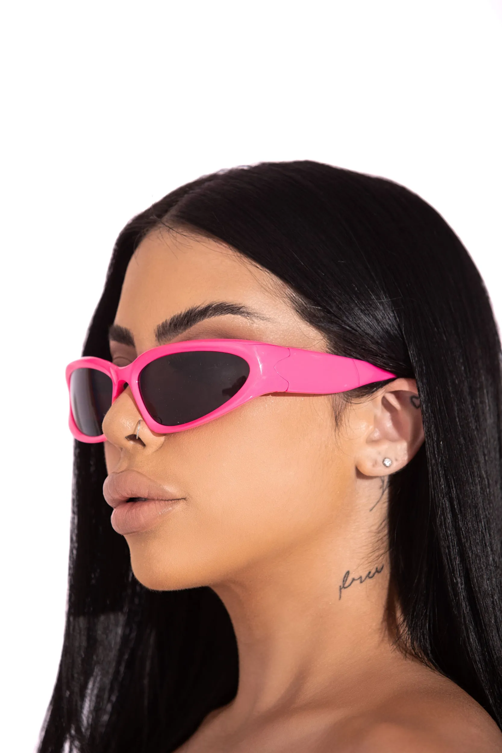 Pink Y2K Goggles Sunglasses