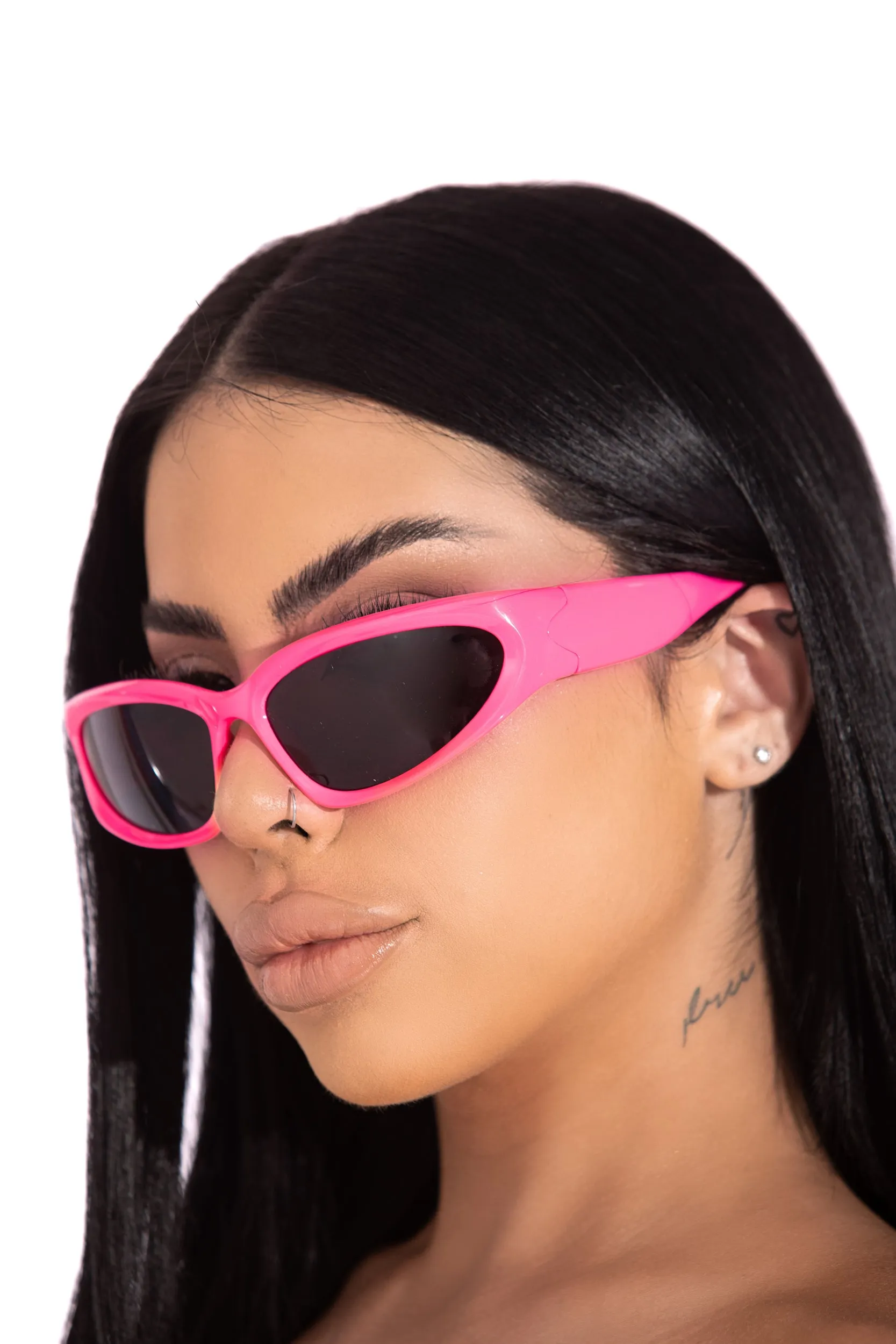 Pink Y2K Goggles Sunglasses