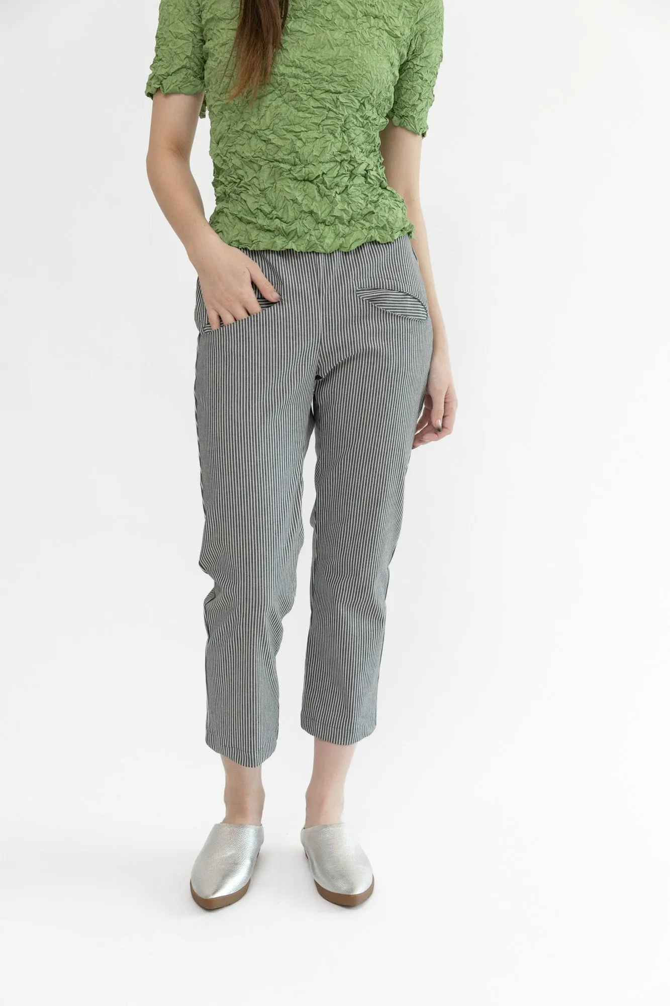 Pocket Capri | Railroad Stripe Pants