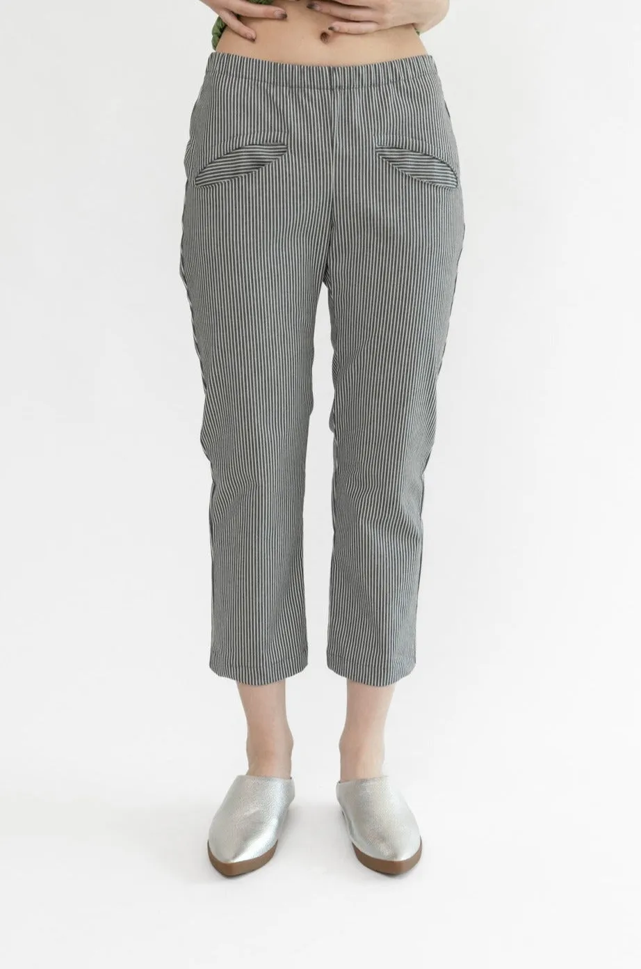 Pocket Capri | Railroad Stripe Pants