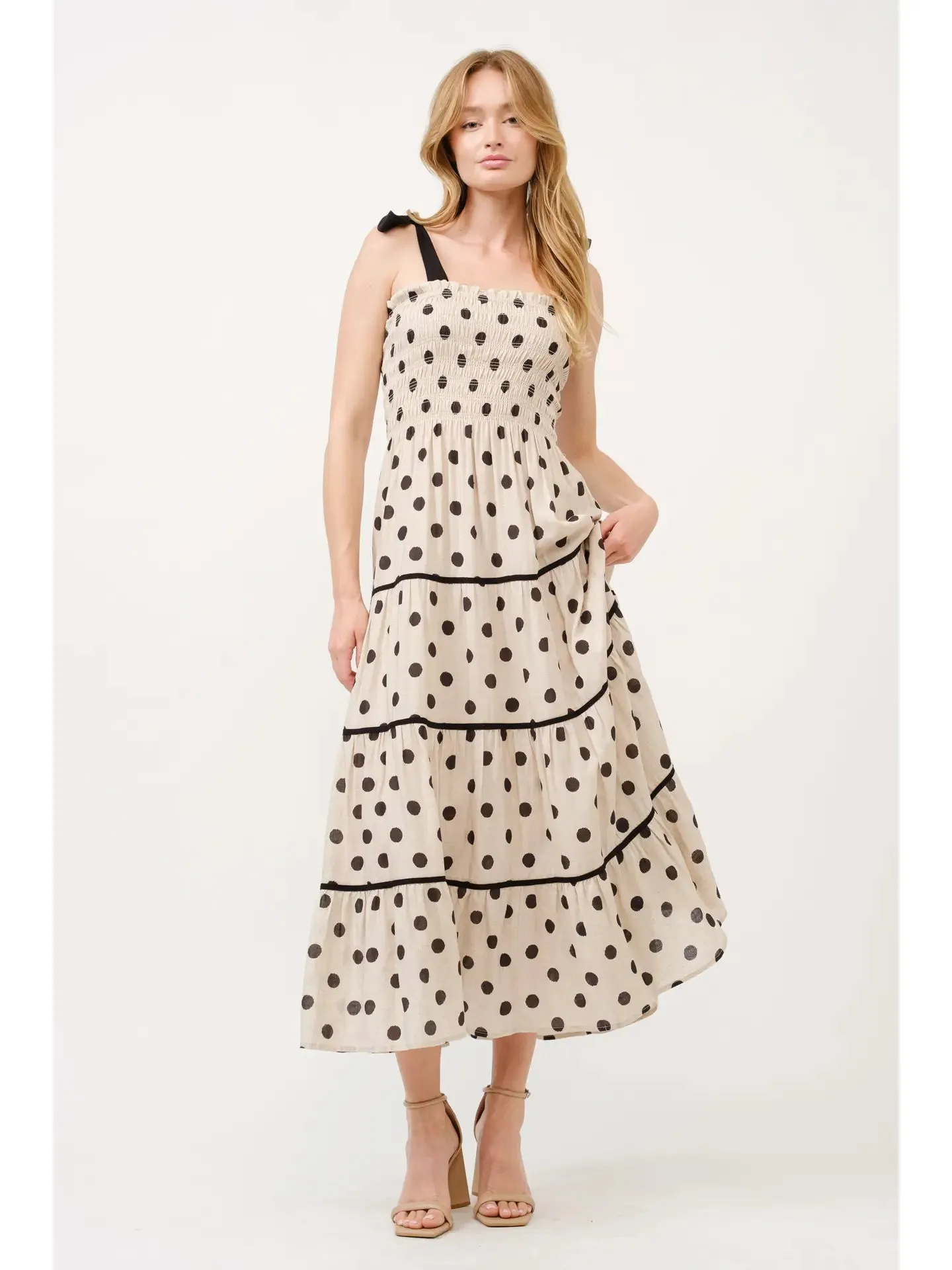 Polka Dot Smocked Dress