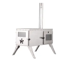 Portable Wood Burning Stove with Carry Bag, Racks, Flue Pieces, Spark Arrestor