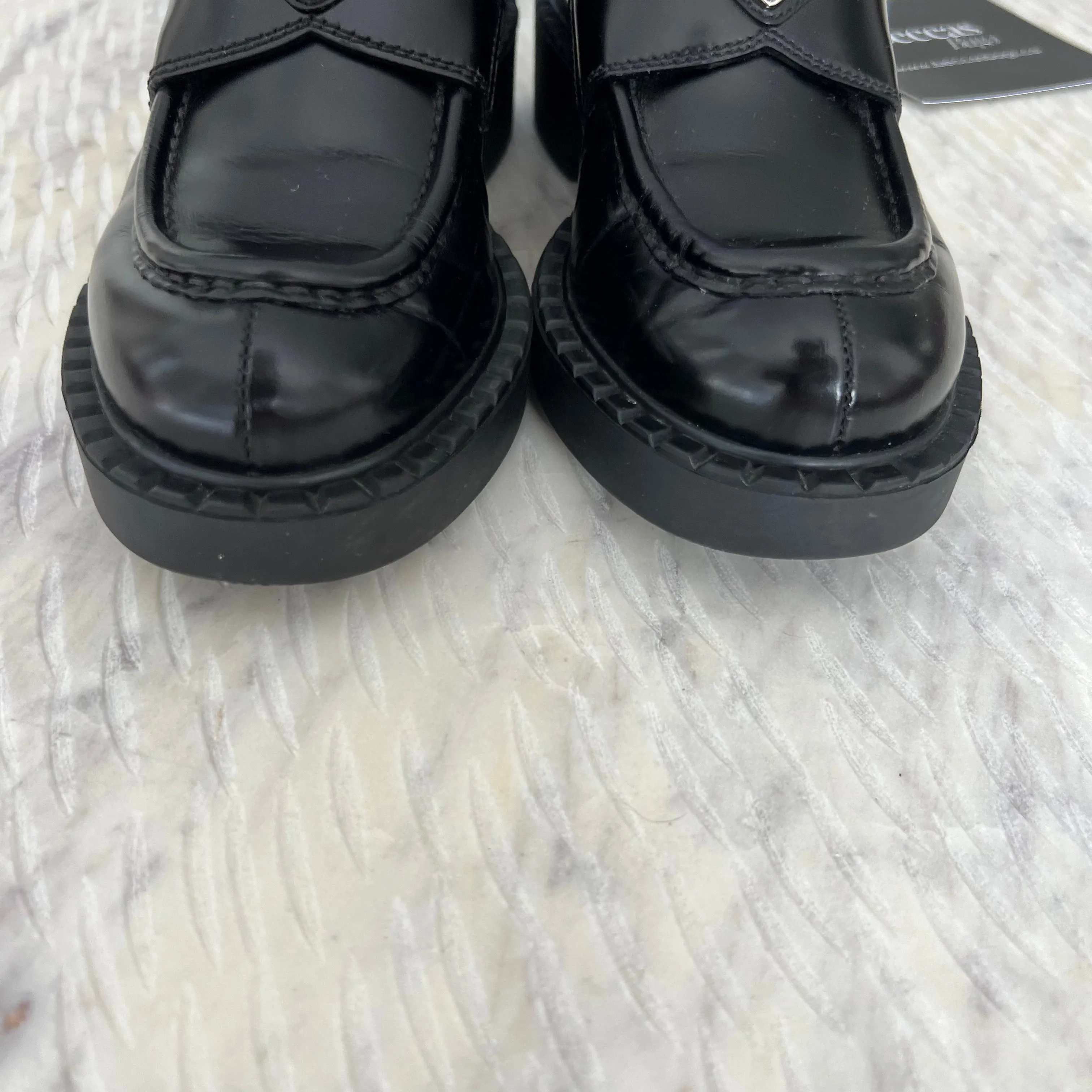 Prada Brown Leather Slip-On Shoes