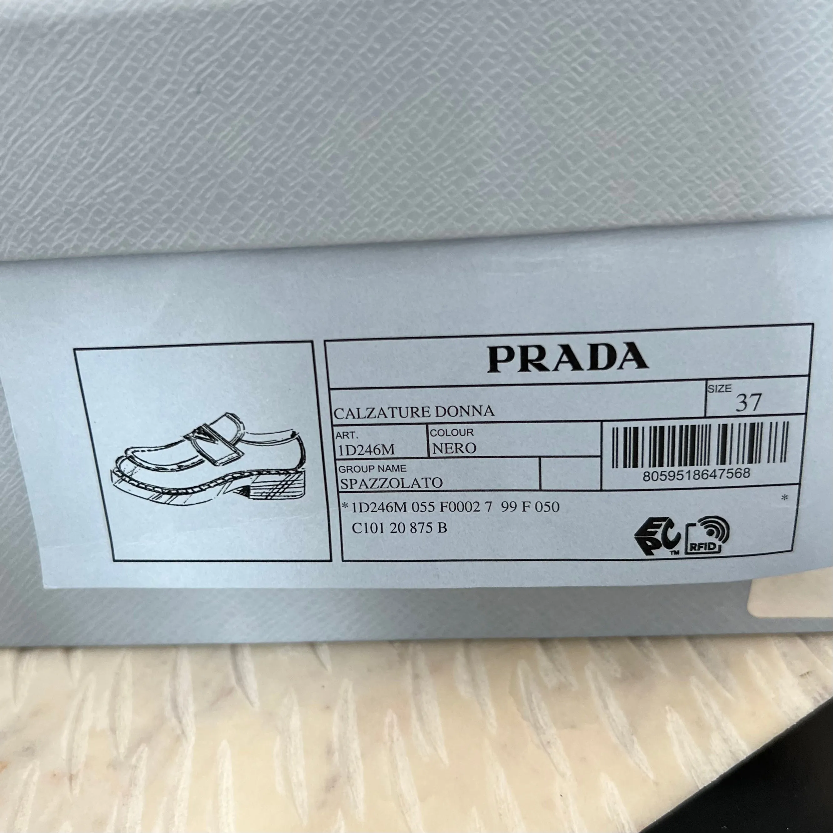 Prada Brown Leather Slip-On Shoes