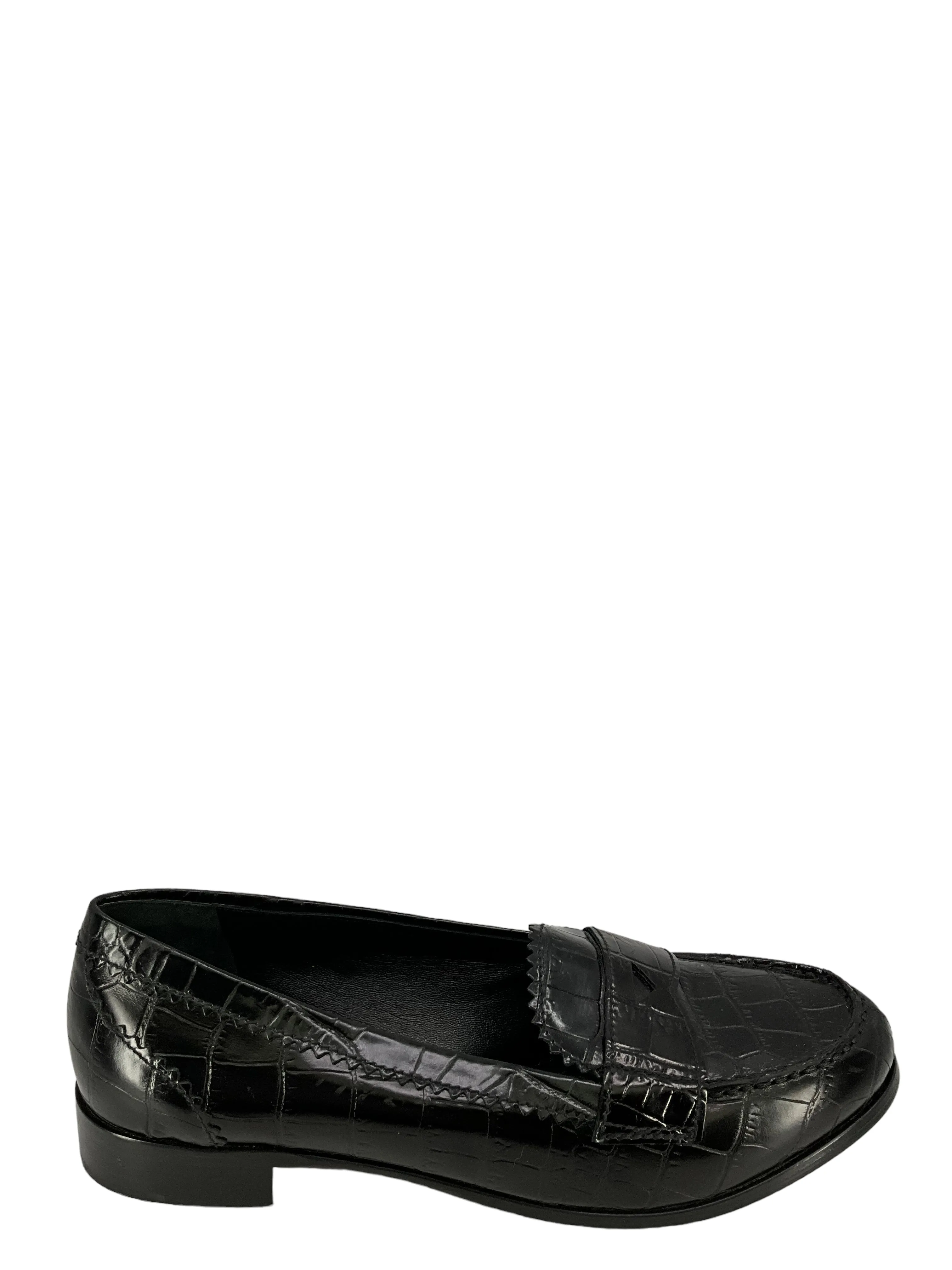 Prada Crocodile Embossed Loafer Size 8.5 EU 38.5