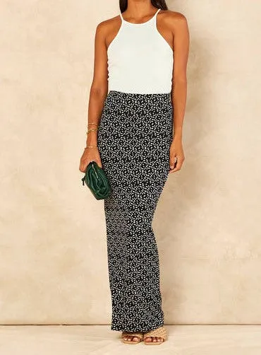 Printed Signage - Maxi Pencil Skirt