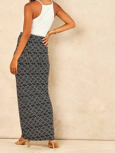 Printed Signage - Maxi Pencil Skirt