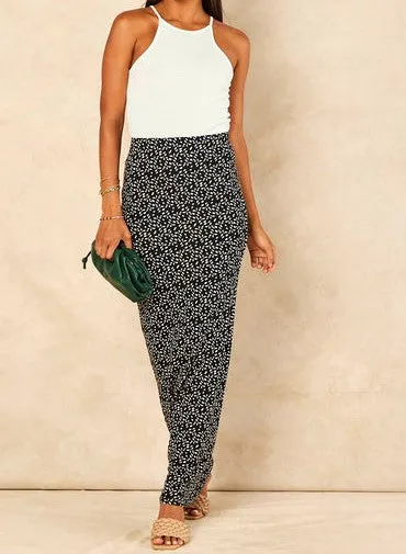 Printed Signage - Maxi Pencil Skirt