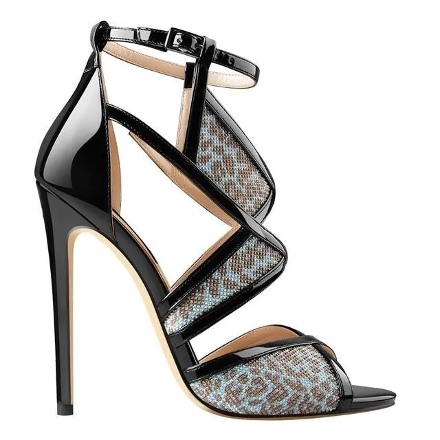 Queen Julima Black and Blue Sandals