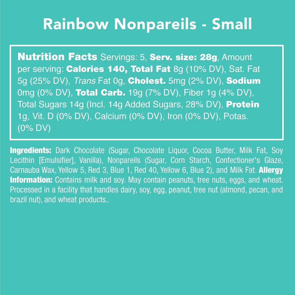 Rainbow Nonpareil Chocolate Candies - Candy Club