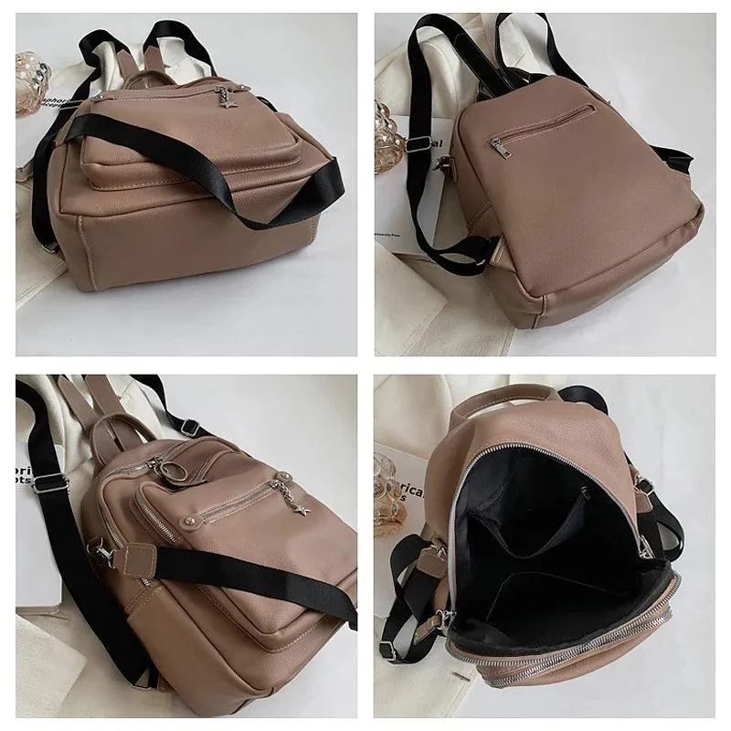 RB551 Luxury Soft Leather Backpack - School Shoulder Bag