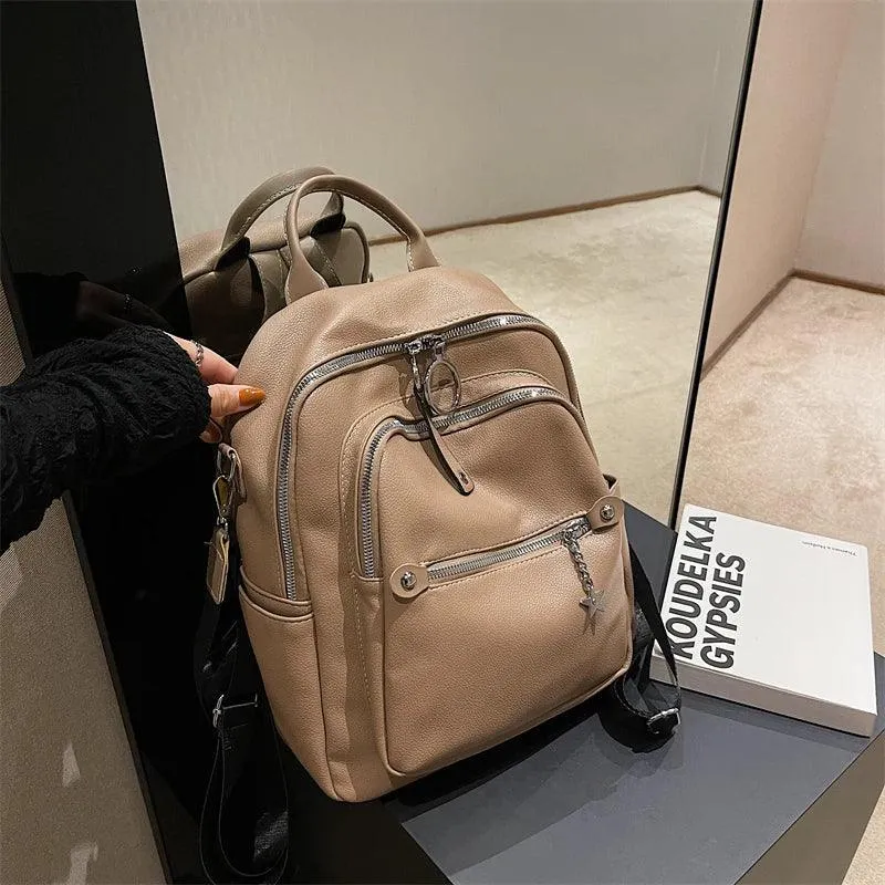 RB551 Luxury Soft Leather Backpack - School Shoulder Bag