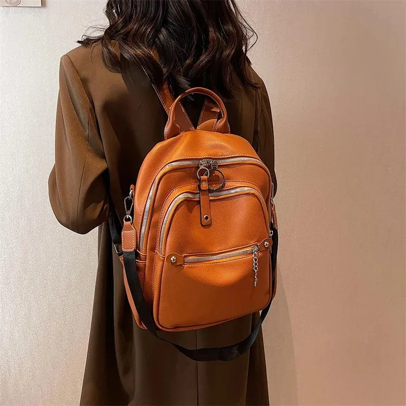 RB551 Luxury Soft Leather Backpack - School Shoulder Bag