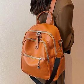 RB551 Luxury Soft Leather Backpack - School Shoulder Bag