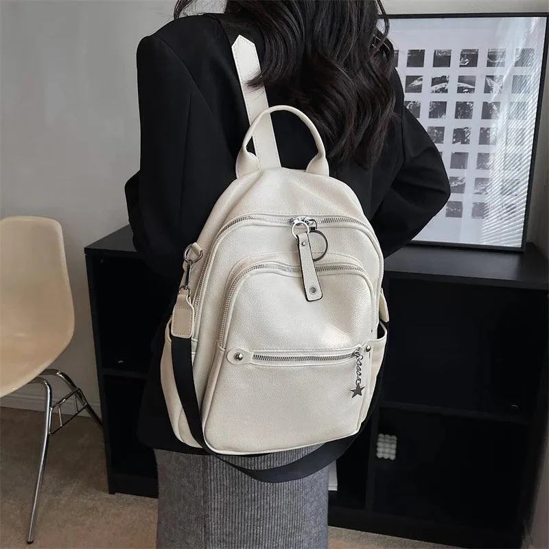 RB551 Luxury Soft Leather Backpack - School Shoulder Bag