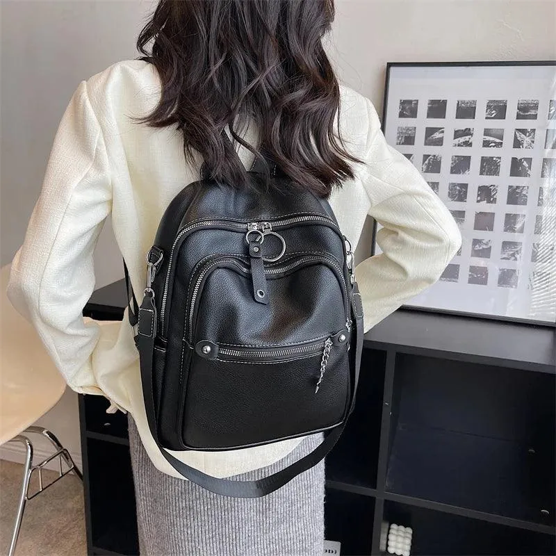 RB551 Luxury Soft Leather Backpack - School Shoulder Bag