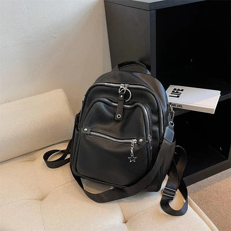 RB551 Luxury Soft Leather Backpack - School Shoulder Bag