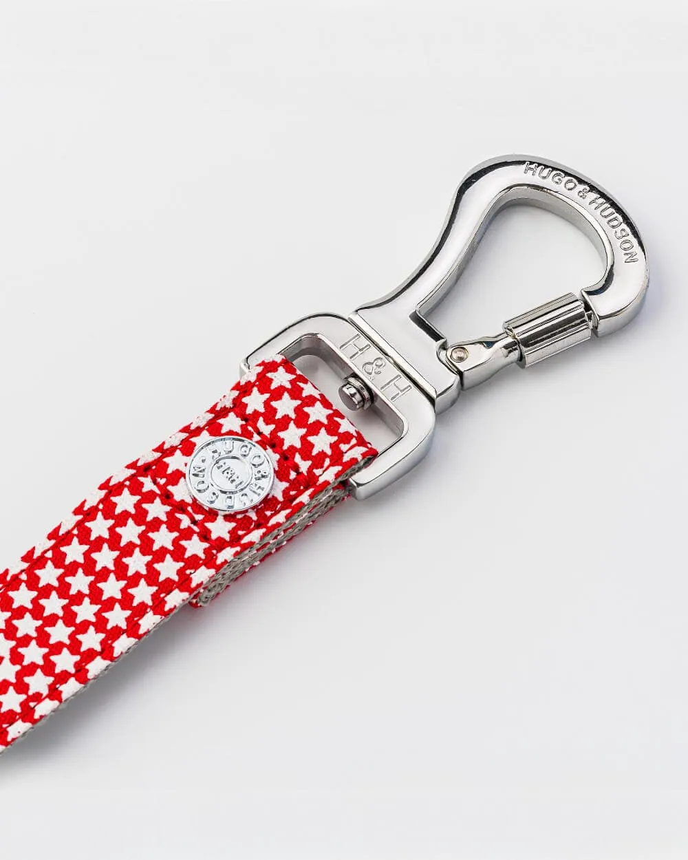 Red Star Fabric Dog Leash