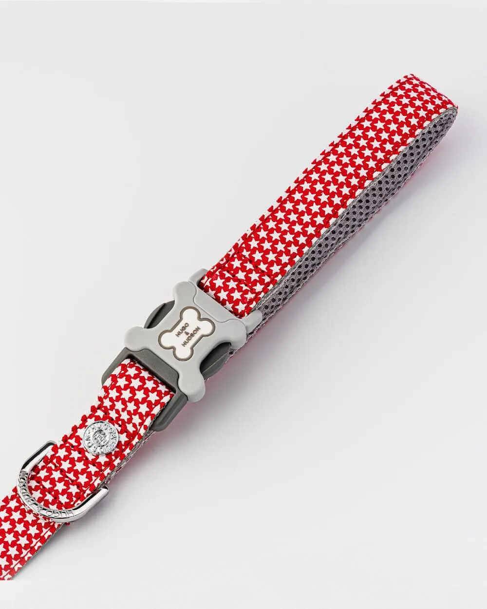 Red Star Fabric Dog Leash