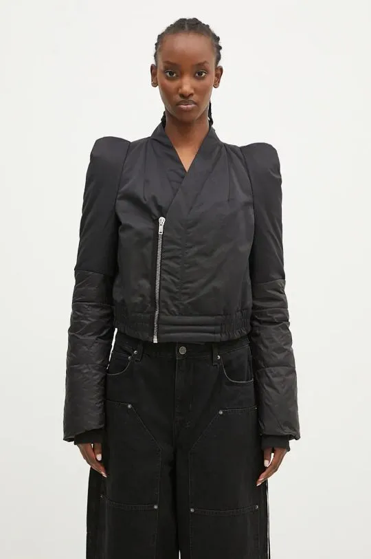 Rick Owens jacket Metro Bomber women's black color DS02D2722.MUNP