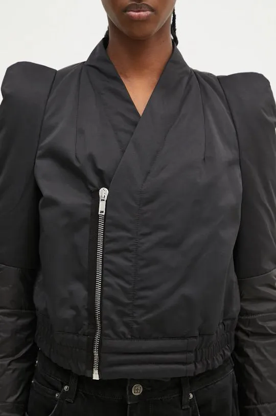 Rick Owens jacket Metro Bomber women's black color DS02D2722.MUNP