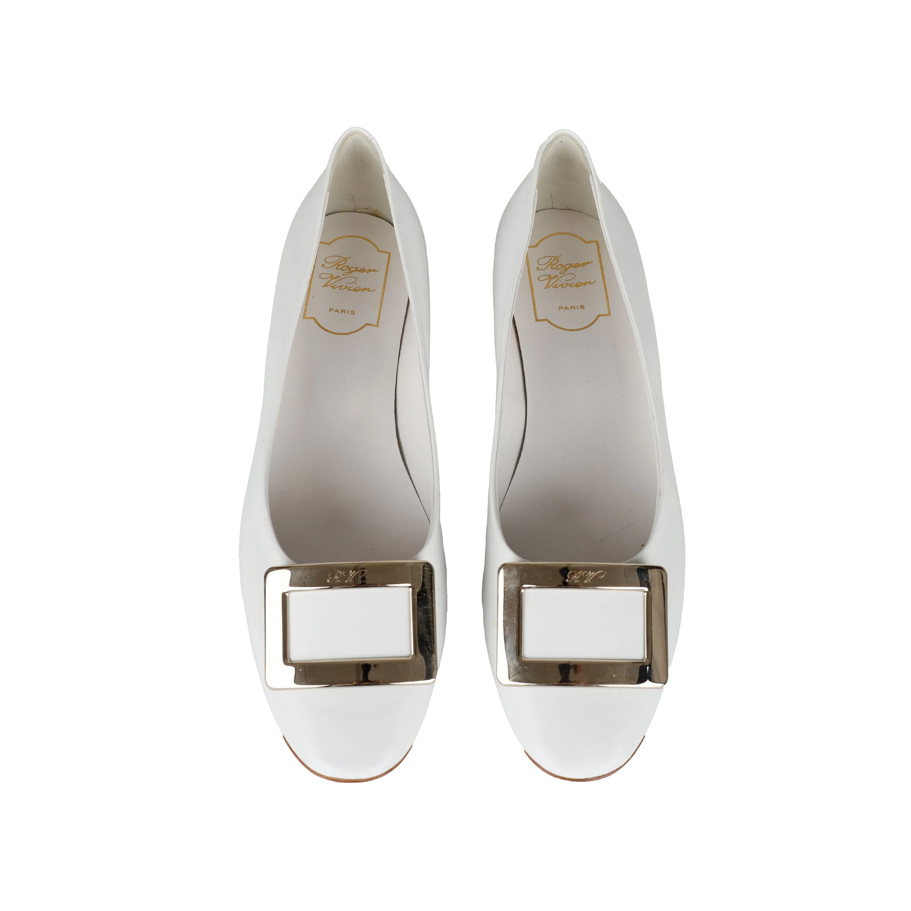 Roger Vivier '20s Trompette Metal Buckle Flats