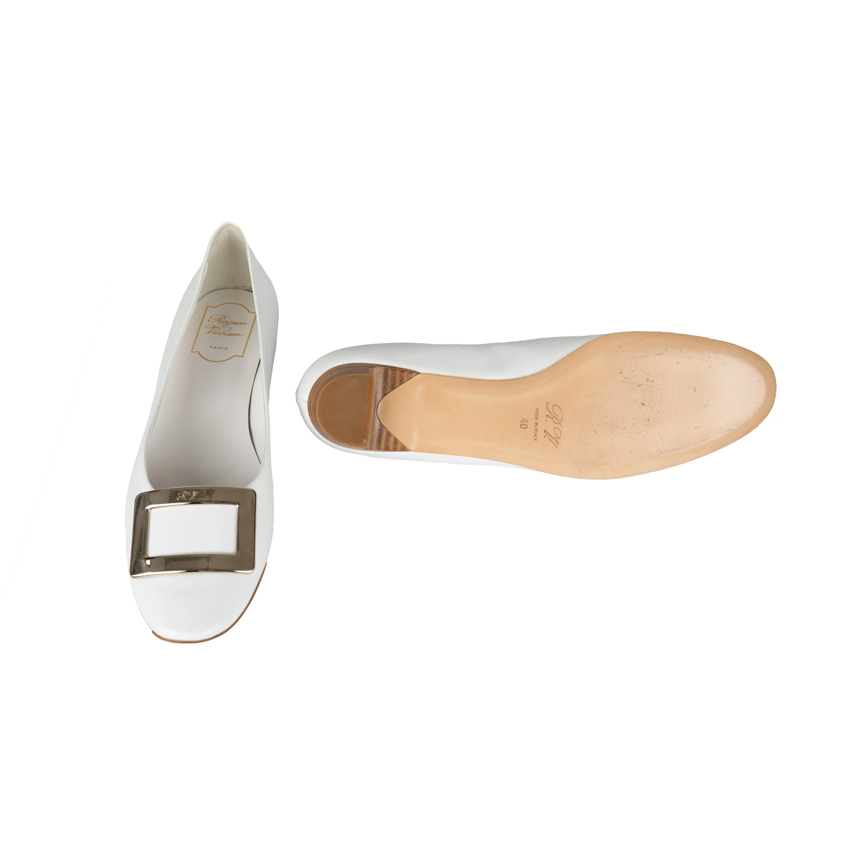 Roger Vivier '20s Trompette Metal Buckle Flats