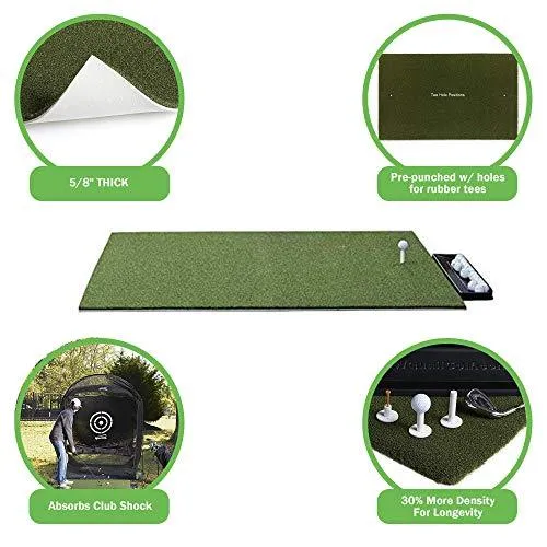 Rubber Tee & Tray Golf Hitting Mat for Driving Range