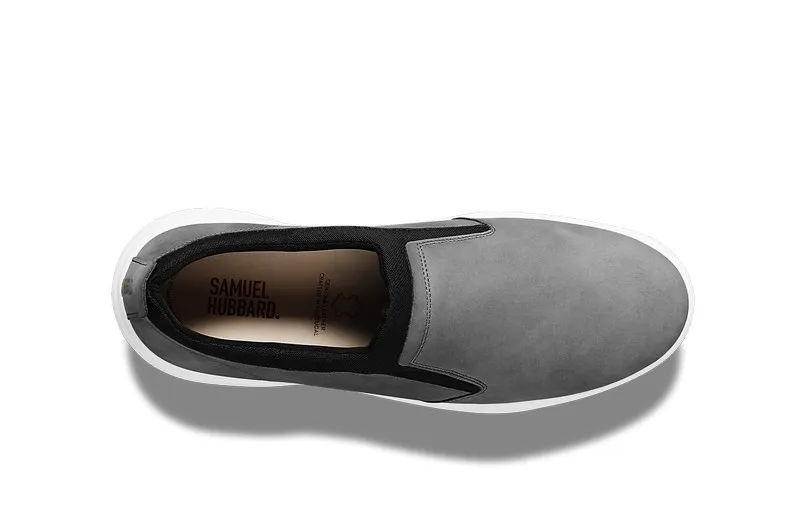 Samuel Hubbard Men's Flight Slip-On Light Grey Nubuck / White Sole